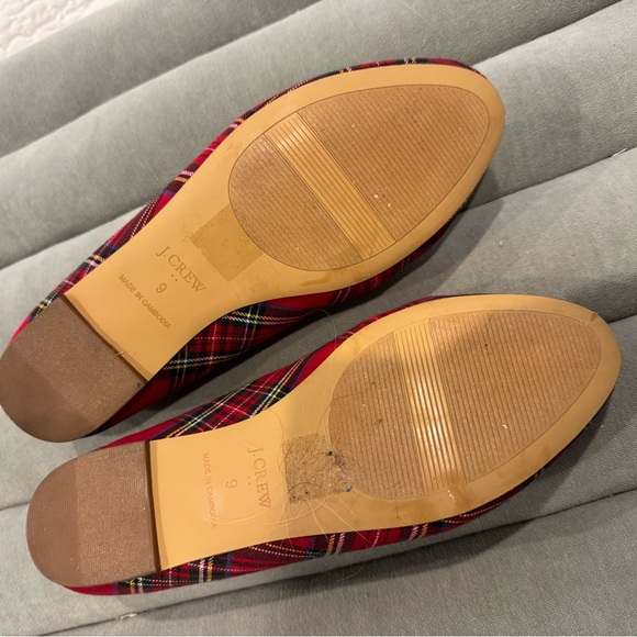 J Crew holiday tartan red plaid loafers - Picture 2 of 3